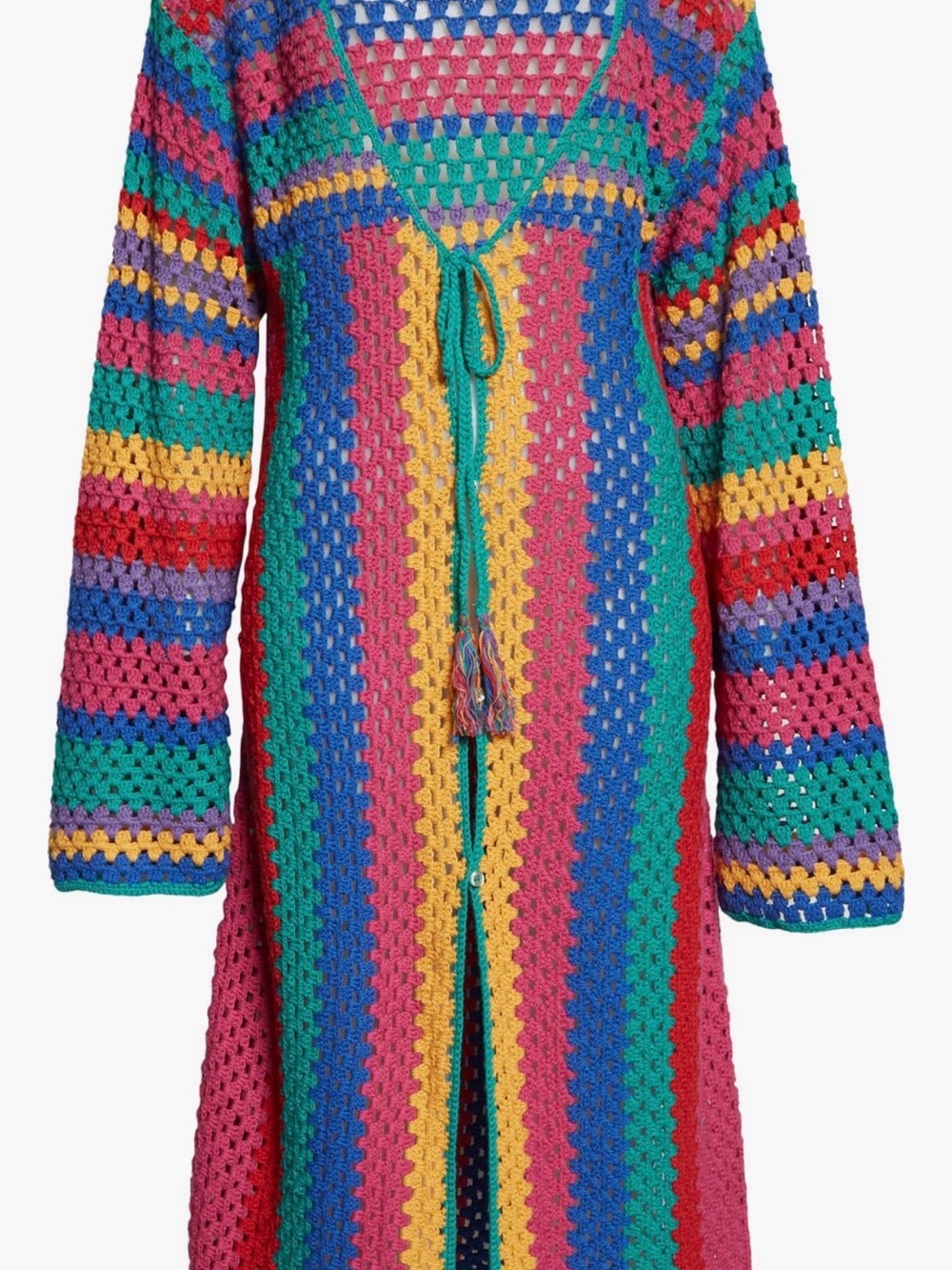 FARM Rio Bruna Stripes Crochet Midi Coverup